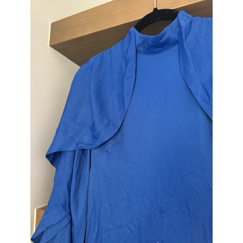 Farm Rio Bright Blue Backless Ruffled Sleeve Mini Dress - Picture 3 of 8